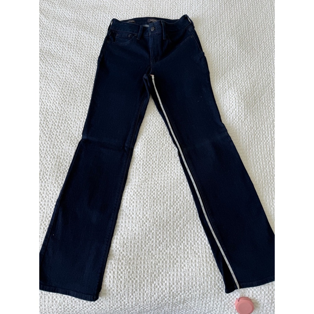 NYDJ Barbara Bootcut Jeans Womens 2P Blue Denim Stretch Lift Tuck Petite Indigo